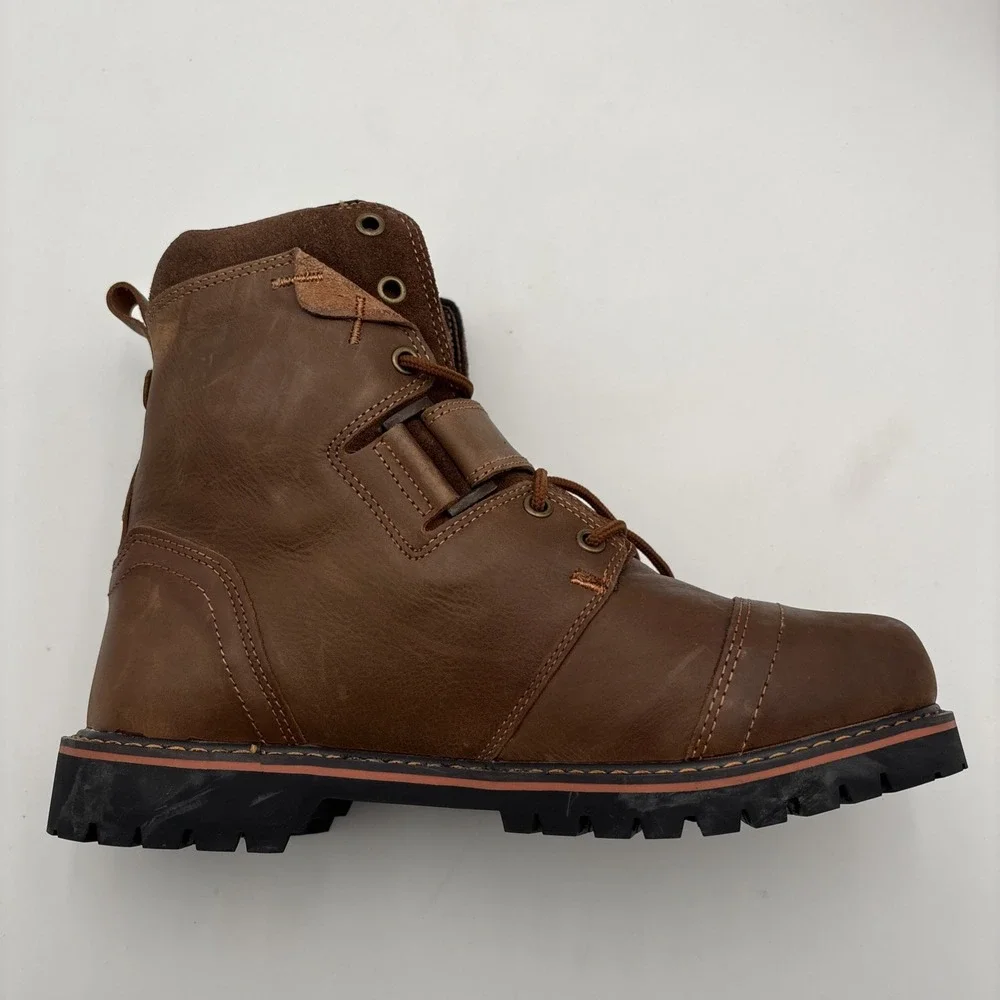 Apex Duro Mens Size 8 Motorcycle Boots Light Brown Patron Leather Biker 4045 NEW